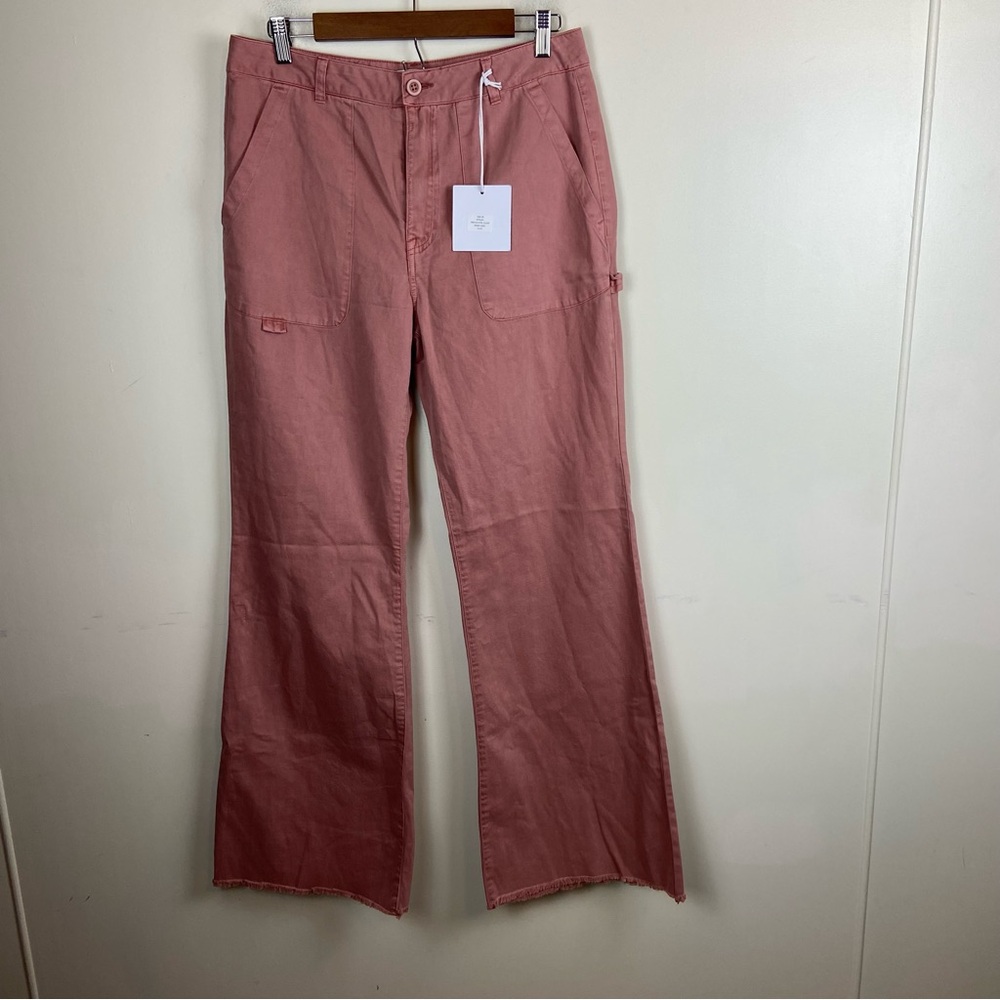 Pistola Sasha High Rise Relaxed Flare Wide Leg Carpenter‎ Pants Size 29 NWT Clay